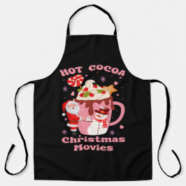 Heet cacao en kerstfilms schort