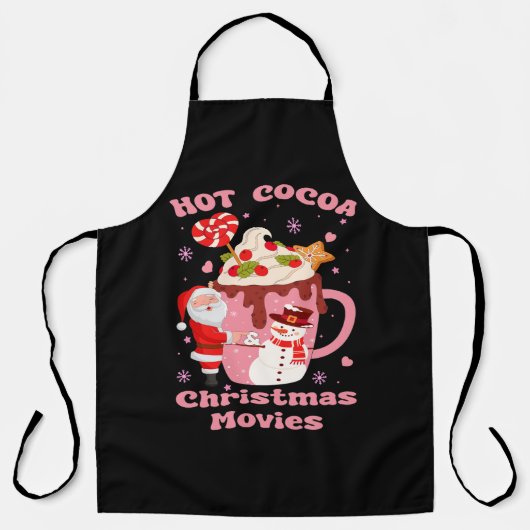 Heet cacao en kerstfilms schort (Voorkant)