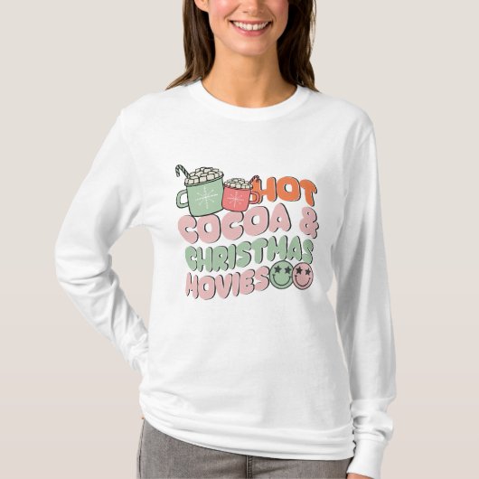 Heet cacao en kerstfilms t-shirt (Voorkant)