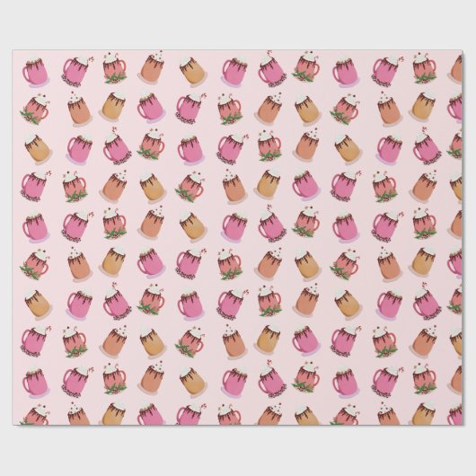 Heet Cacao en koffie Kerst Wrapping Papier (Vlak)