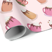 Heet Cacao en koffie Kerst Wrapping Papier (Rol Hoek)