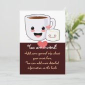 Heet cacao en Marshmallow Invitation Kaart (Staand voorkant)