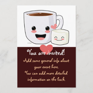 Heet cacao en Marshmallow Invitation Kaart