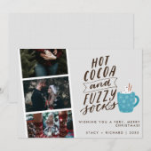 Heet Cacao Fuzzy Sokken Foto Pas getrouwd Kerst Feestdagenkaart (Voorkant / Achterkant)
