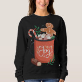 Heet Cacao Gingerbread Man met Candy Cane Joy Trui (Voorkant)