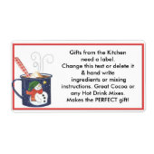 Heet Cacao Mix Labels Keukencadeaulabels (Voorkant)