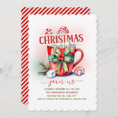 Heet cacao snoep riet kerstfeest kaart (Voorkant / Achterkant)