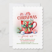 Heet cacao snoep riet kerstfeest kaart (Voorkant)