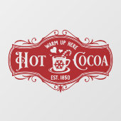 Heet Cacao warm hier Kerstmis Raamsticker (Vel)