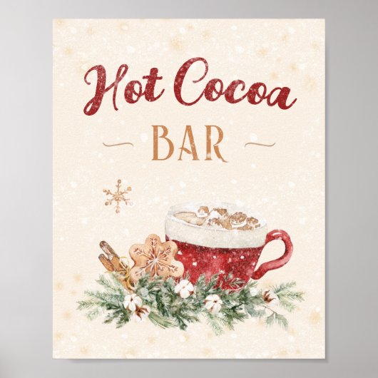 Heet cacaobalk Chocolate Drink Table Home Wall Art Poster (Voorkant)