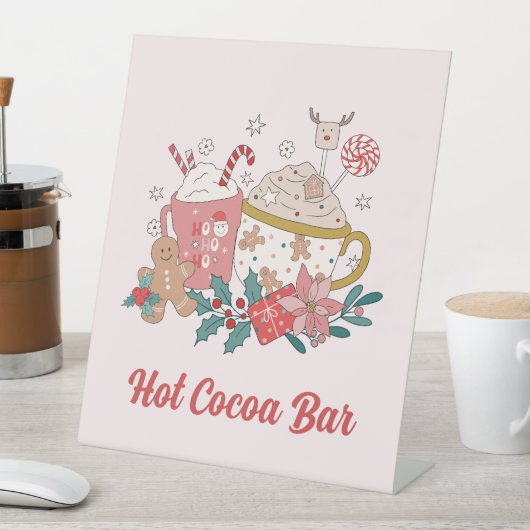 Heet cacaobalk reclamebord met voetstuk (Insitu)