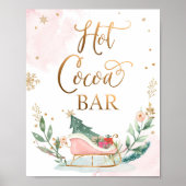 Heet cacaobassin, hoesje, meisje, Birthday-teken Poster (Voorkant)