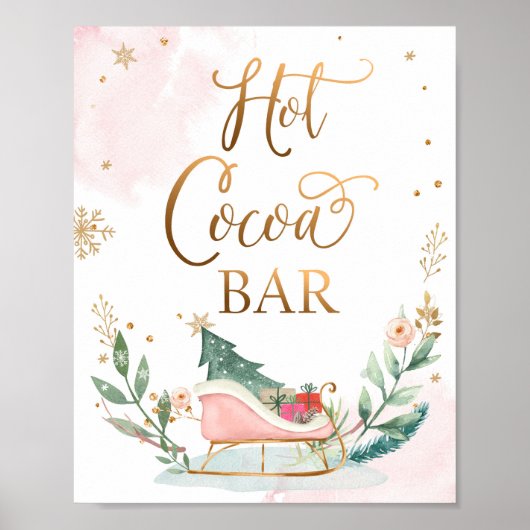 Heet cacaobassin, hoesje, meisje, Birthday-teken Poster (Voorkant)