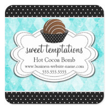 Heet cacaochocolaat Bomb Square Sticker
