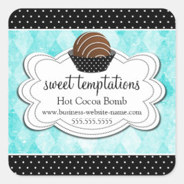 Heet cacaochocolaat Bomb Square Sticker