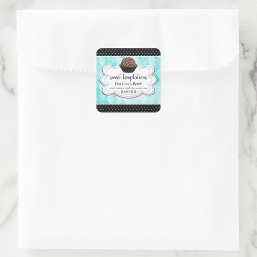 Heet cacaochocolaat Bomb Square Sticker (Tas)