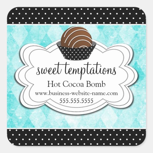 Heet cacaochocolaat Bomb Square Sticker (Voorkant)