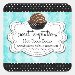 Heet cacaochocolaat Bomb Square Sticker
