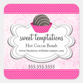 Heet cacaochocolaat Bomb Square Sticker