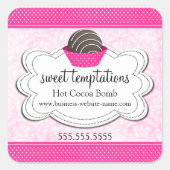 Heet cacaochocolaat Bomb Square Sticker (Voorkant)