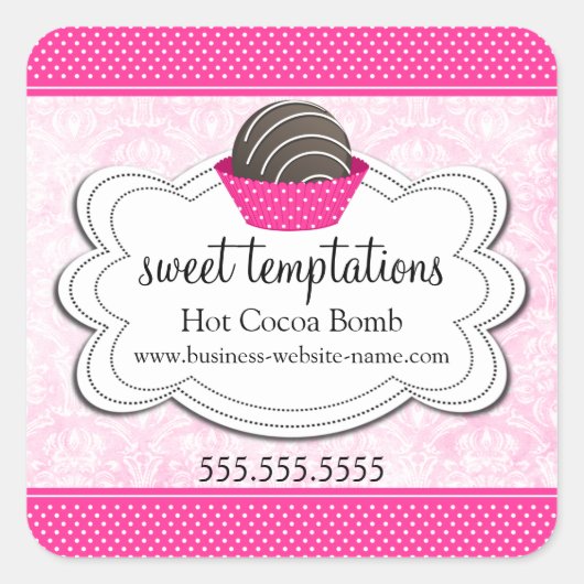 Heet cacaochocolaat Bomb Square Sticker (Voorkant)