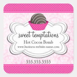 Heet cacaochocolaat Bomb Square Sticker
