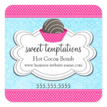 Heet cacaochocolaat Bomb Square Sticker