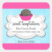 Heet cacaochocolaat Bomb Square Sticker (Voorkant)