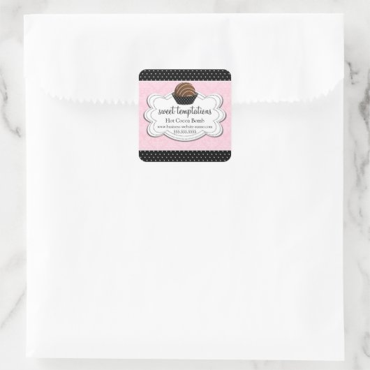 Heet cacaochocolaat Bomb Square Sticker (Tas)