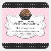 Heet cacaochocolaat Bomb Square Sticker (Voorkant)