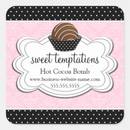 Heet cacaochocolaat Bomb Square Sticker