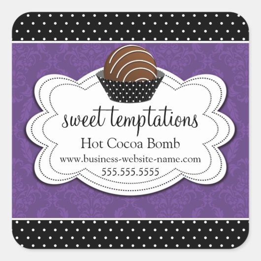 Heet cacaochocolaat Bomb Square Sticker (Voorkant)