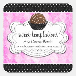 Heet cacaochocolaat Bomb Square Sticker