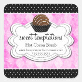 Heet cacaochocolaat Bomb Square Sticker (Voorkant)