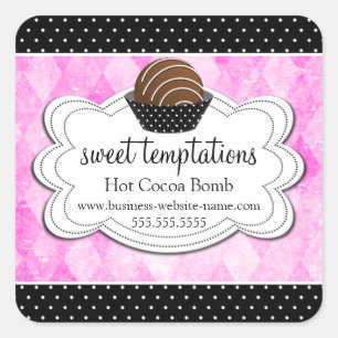 Heet cacaochocolaat Bomb Square Sticker