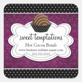 Heet cacaochocolaat Bomb Square Sticker