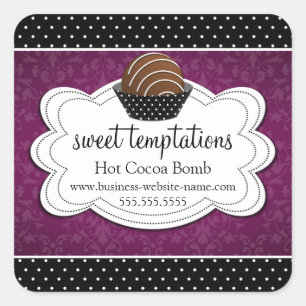 Heet cacaochocolaat Bomb Square Sticker