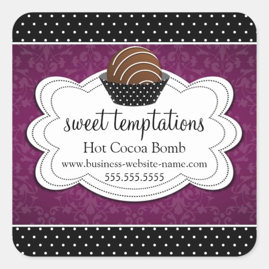 Heet cacaochocolaat Bomb Square Sticker (Voorkant)