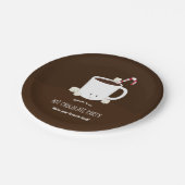 Heet cacaochocolade bruin kerstmis papieren bordje (Gekanteld)