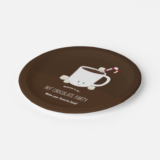 Heet cacaochocolade bruin kerstmis papieren bordje (Gekanteld)