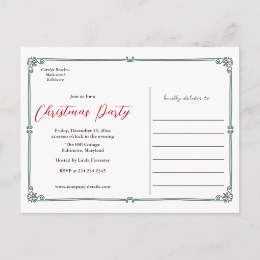 Heet cacaofestief | Kerstpartij sparen de datum Aankondigingskaart (Achterkant)