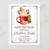 Heet cacaofestief | Kerstpartij sparen de datum Aankondigingskaart (Voorkant)