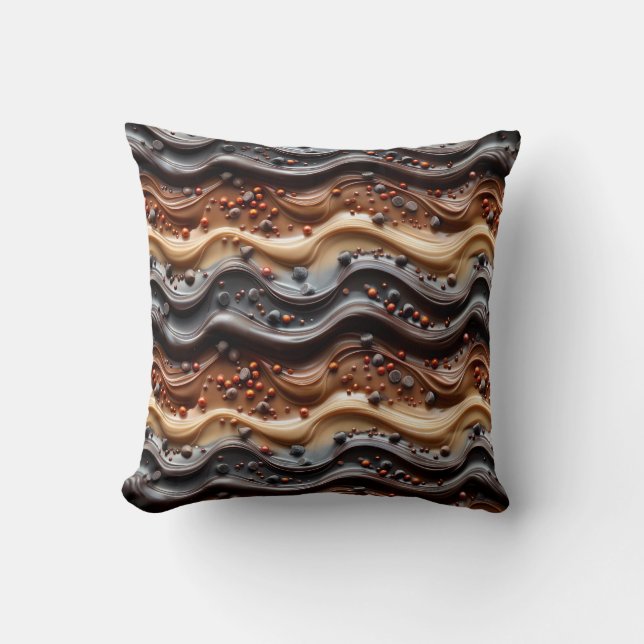 Heet Cacaoholist Funny Humor Modern Bruin  Kussen (Voorkant)