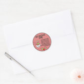 Heet cacaombom sticker, heet chocoladebom ronde sticker (Envelop)