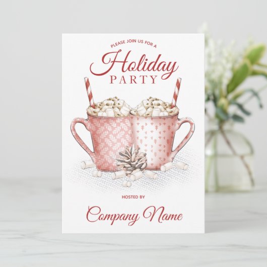 Heet-cacaosmost Corporate Holiday Party Kaart (Staand voorkant)