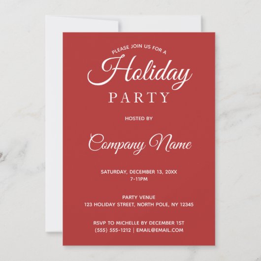 Heet-cacaosmost Corporate Holiday Party Kaart (Achterkant)