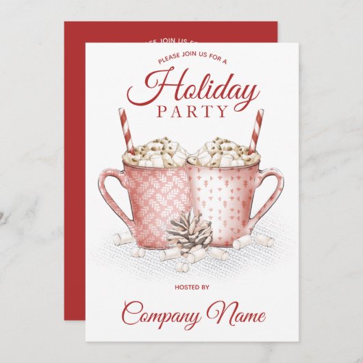 Heet-cacaosmost Corporate Holiday Party Kaart (Voorkant / Achterkant)