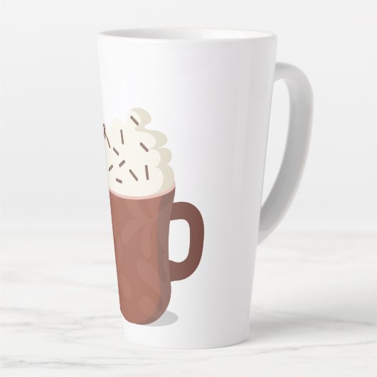 Heet cacaoweer latte mok (Rechterhoek)