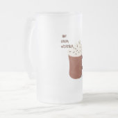 Heet cacaoweer matglas bierpul (Voorkant links)