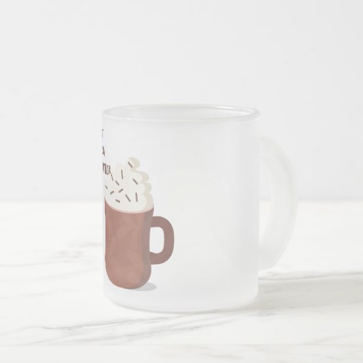 Heet cacaoweer matglas koffiemok (Voorkant rechts)